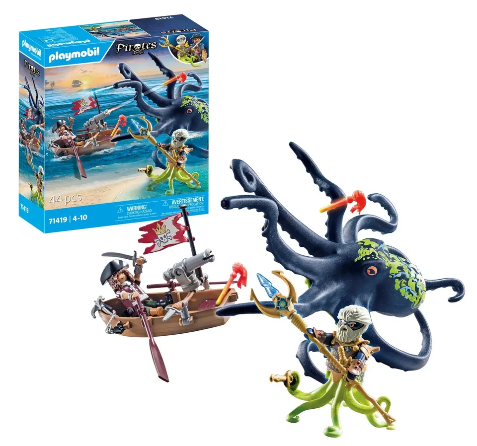 Playmobil 71419 Pirates Battle with Giant Octopus Playset