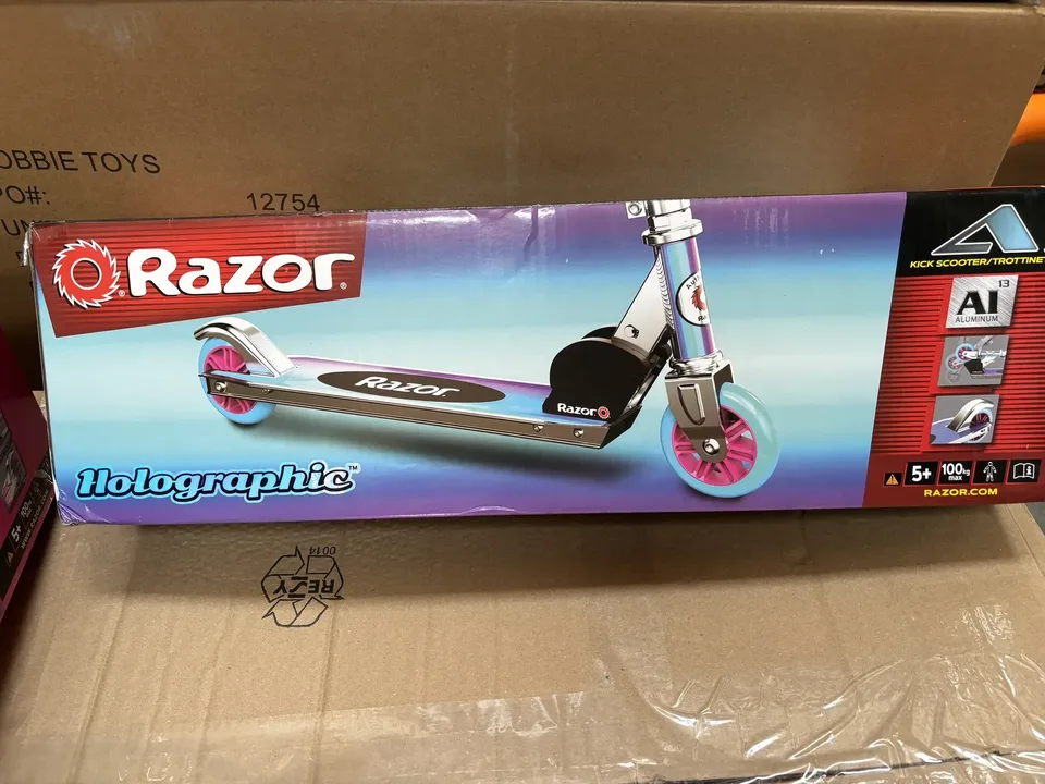 Pre-loved Razor Holographic Kick Scooter in box