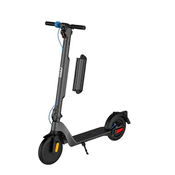 Riley RS2 black and blue electric scooter with folding stem, removable battery pack and 10-inch tyres for adult commuting