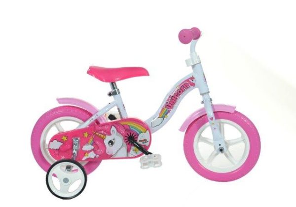 Unicorn Bicycle - 12" - Enchanting bicycle with Unicorn decals, ideal for ages 3 to 5 years.