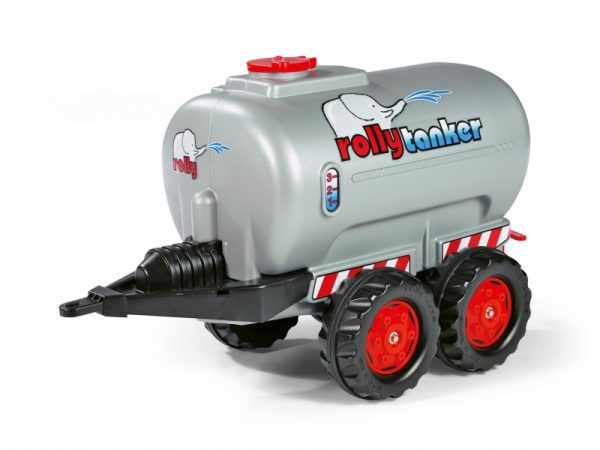 Silver Jumbo Twin Axle Tanker (Ages 3 - 10). Silver and red tanker.