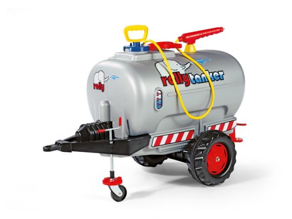 Rolly Tankers Jumbo Tank with Spray & Jockey Wheel. Silver and red tanker. Product Image.