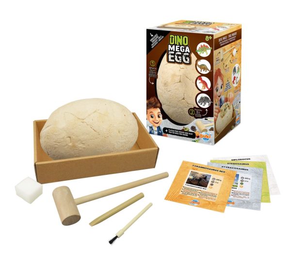 Buki Toys Dino Mega Egg - Exciting Dinosaur Excavation Kit for Kids. Box contents.