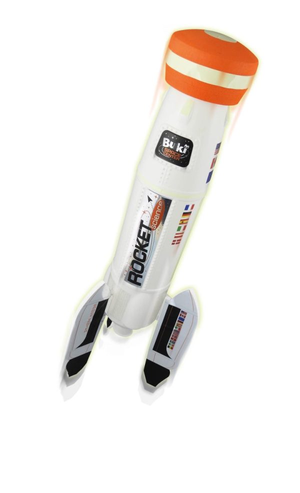 Buki Toys - Rocket Science product. Image shows rocket taking off.