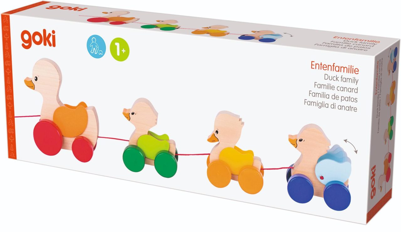 Pull-along Animal - Duck Family. Product image of the boxed toy.