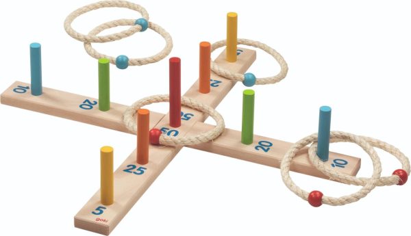 Hoopla game with 6 sisal rings
