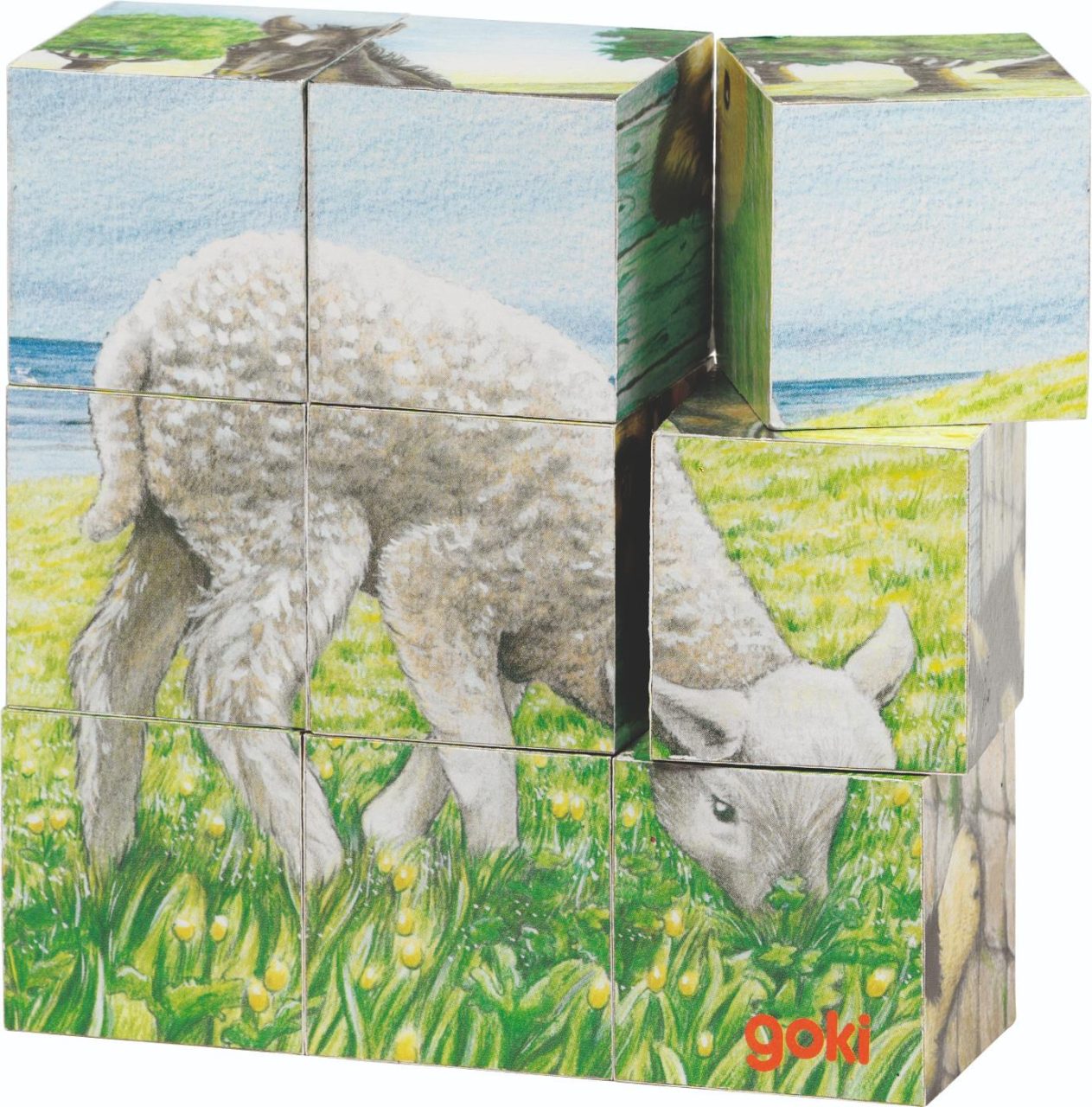 Farm animals, cube puzzle 1