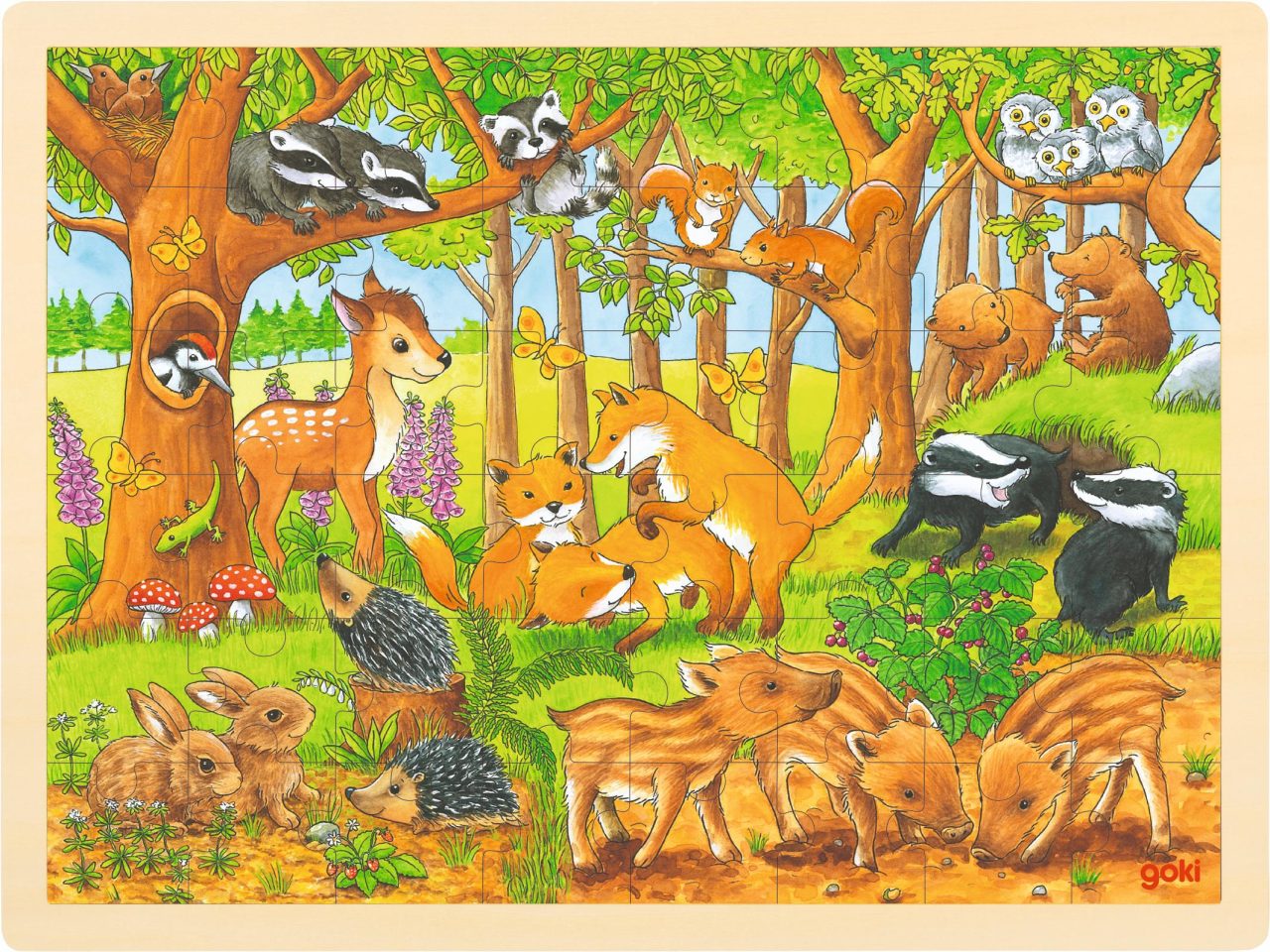 Puzzle baby animals in the forest 1