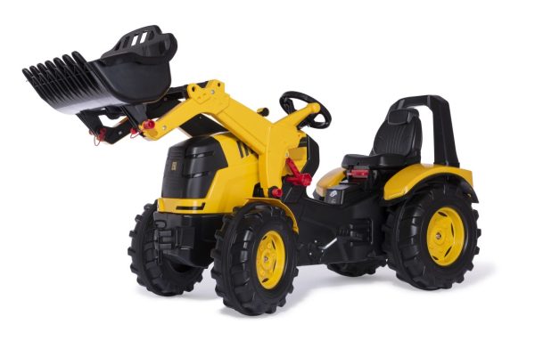 Rolly X-Trac JCB X-Trac Premium + Frontloader (Ages 3 - 10) - Pedal-powered JCB tractor with frontloader attachment.