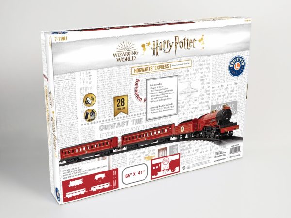 Hogwarts Express 28-piece Train Set. Image of the back of the box.