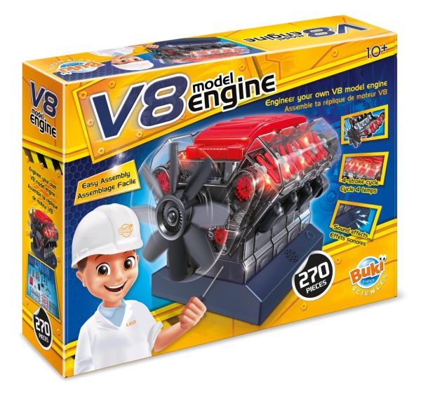 Buki Toys V8 Engine Model Kit - Educational Automotive Engineering Toy"