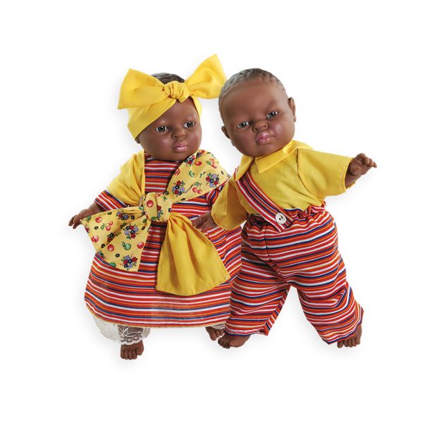 Geographical Dolls - African Girl (Age 3+) - Ethnically correct - product image showing both boy and girl doll.