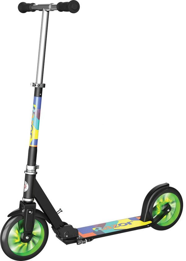 A5 LUX Lighted Scooter (Green) - side view of scooter.