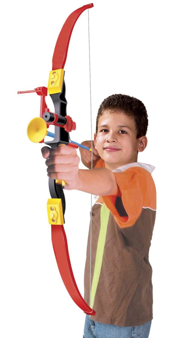 Archery Set - young boy using the toy bow and arrow.