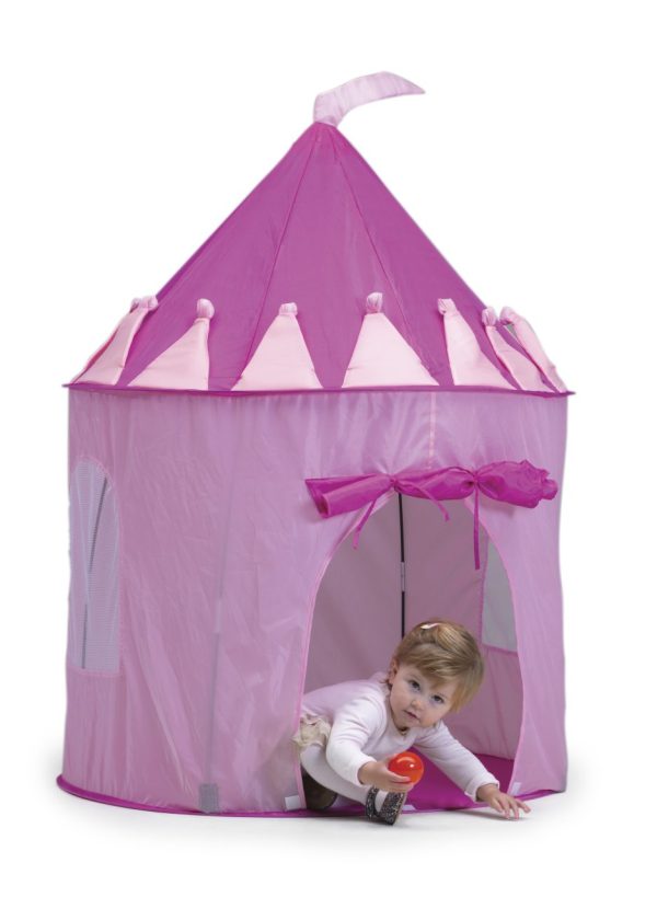 Young girl exiting the princess tent - product image.
