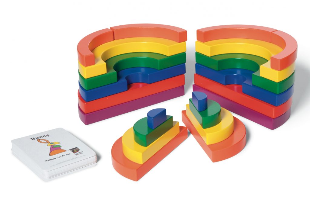 Rainbow Arches Building Blocks Set - Colorful blocks stacked in a creative formation.