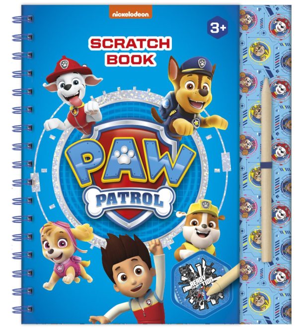 Paw Patrol - Scratch Book - Children's art set with scratch cards, colouring pages, stickers, and stencil.