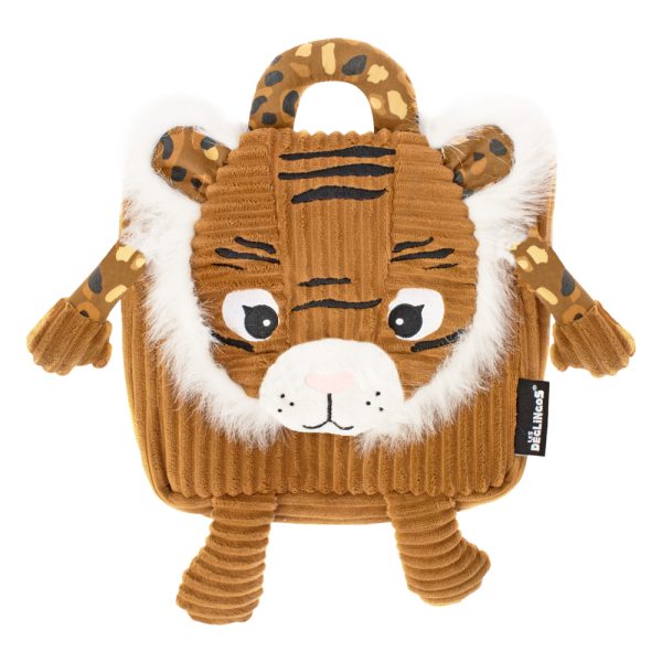 Corduroy Backpack - Speculos the Tiger front view.