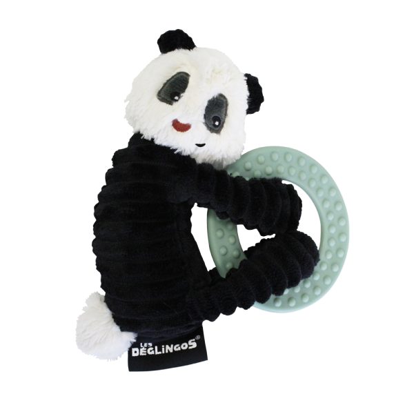 ROTOTOS THE PANDA CHEWING TOY - Soft panda plush with teething ring.