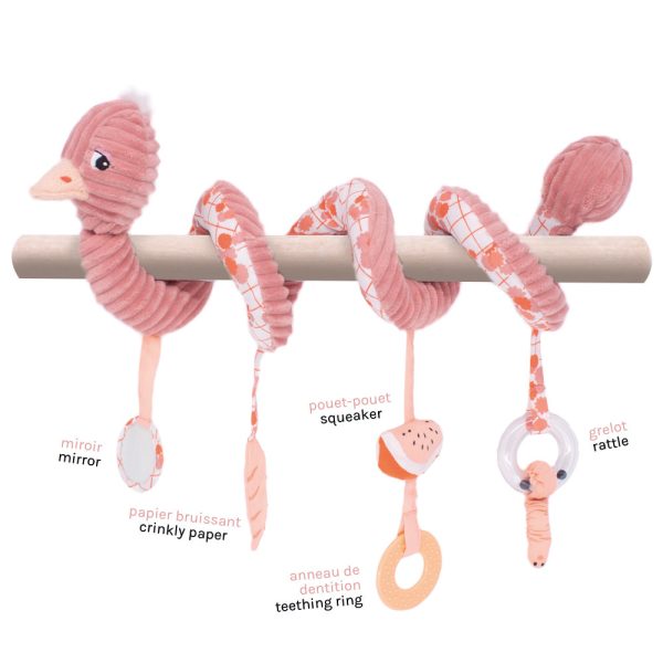 Spiral Pomelos the Ostrich toy - Eco-friendly and engaging activity spiral for babies and toddlers.