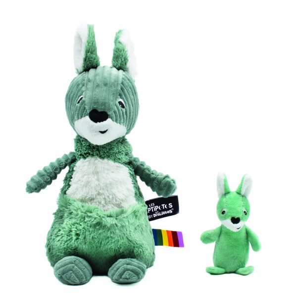ALLEZOU THE KANGAROO GREEN MOM&BABY Toy - A Charming Playmate for Imaginative Adventures.