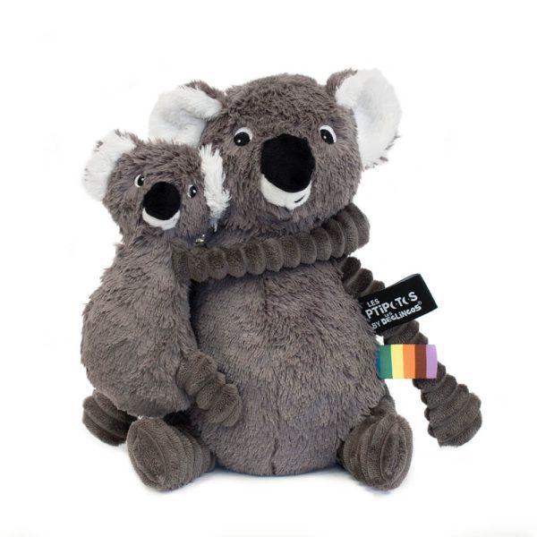 TRANKILOU THE KOALA GREY MOM&BABY - Grey koala mom and baby plush toy duo