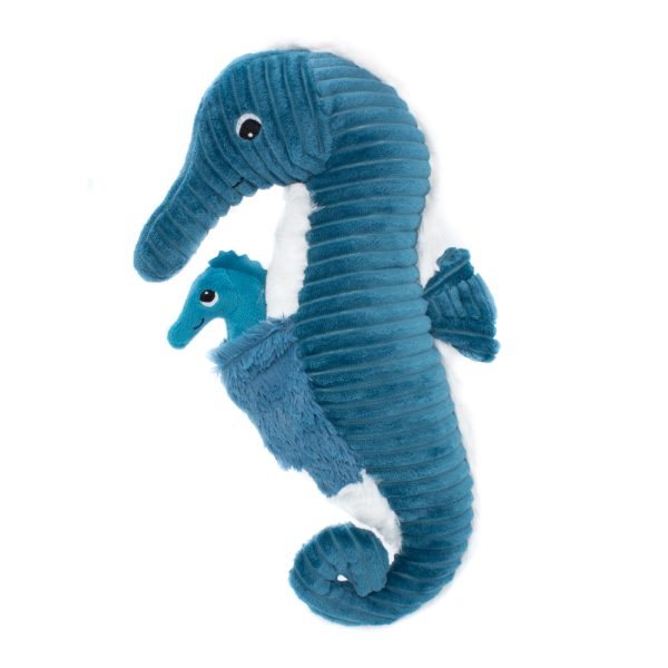 PAPADOU SEAHORSE DAD/BABY BLUE - Captivating seahorse duo in baby blue hues. (side image)