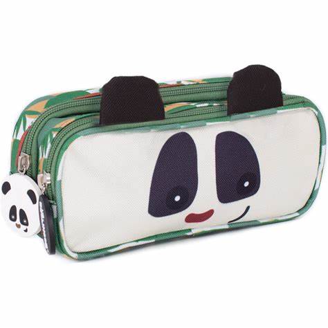 2-ZIP ANIMAL FACE PENCIL CASE ROTOTOS THE PANDA product image. (front image)
