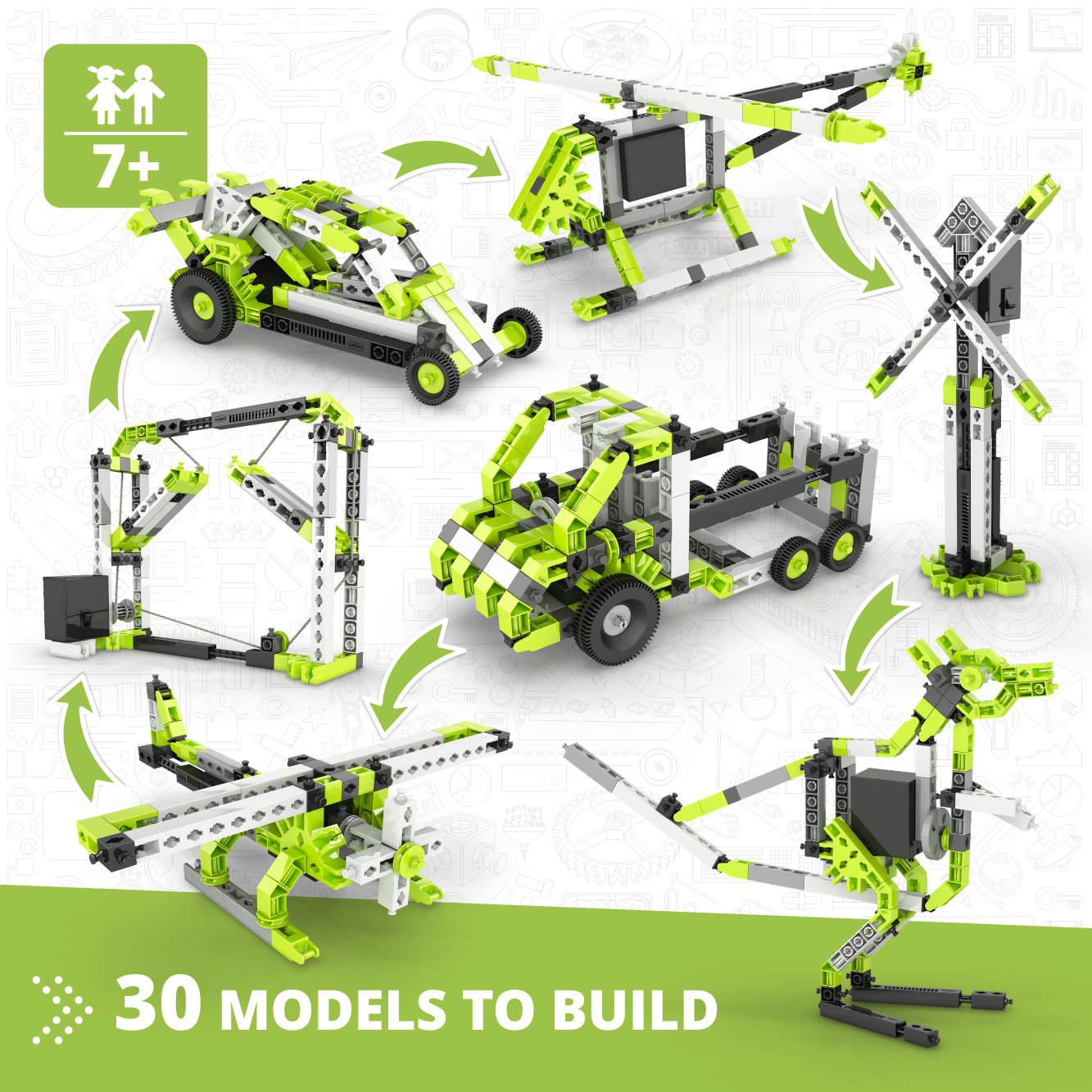 CREATIVE BUILDER – 30 MODELS MULTIMODEL SET - Engino's innovative STEM building kit for Ages 6+
