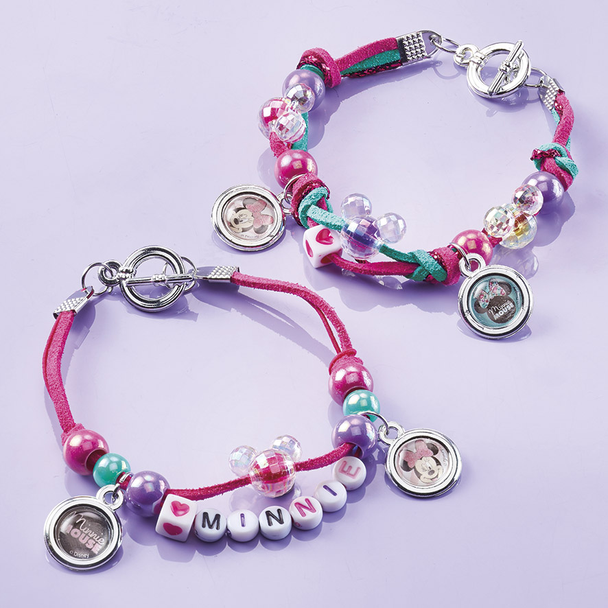 Minnie Mouse bracelets with charms - DIY Bracelet Kit for Kids