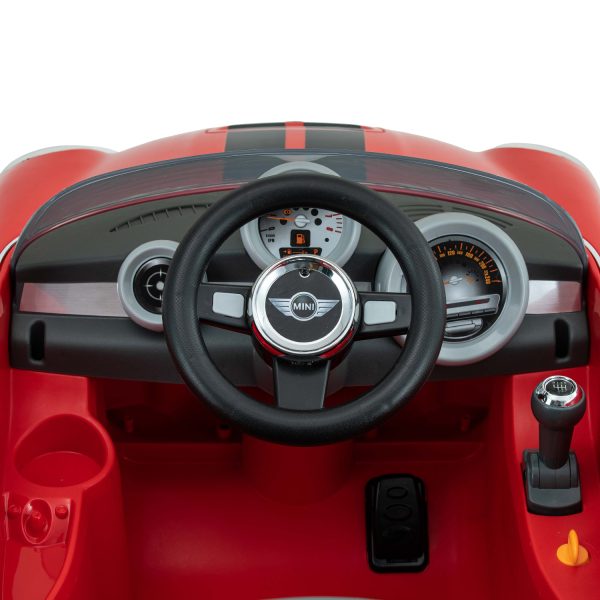 MINI COOPER S ROADSTER 6V + RC (RED). Interior view, showing wheel.