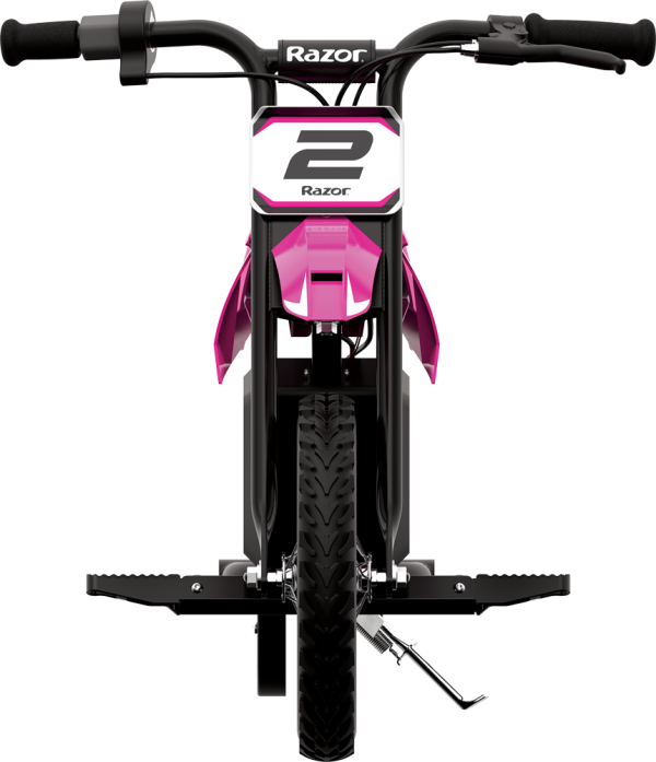 Dirt Rocket MX125 (Pink) - front view of the dirt bike.