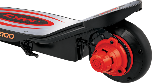 Razor E100 Electric Scooter (Red) - product image showing the Hub Motor.