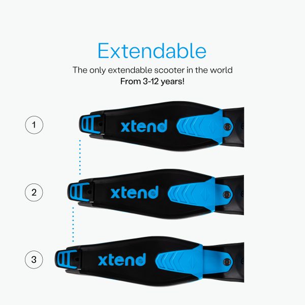 Xtend Scooter - Blue - extendable handlebars, 3-stage.
