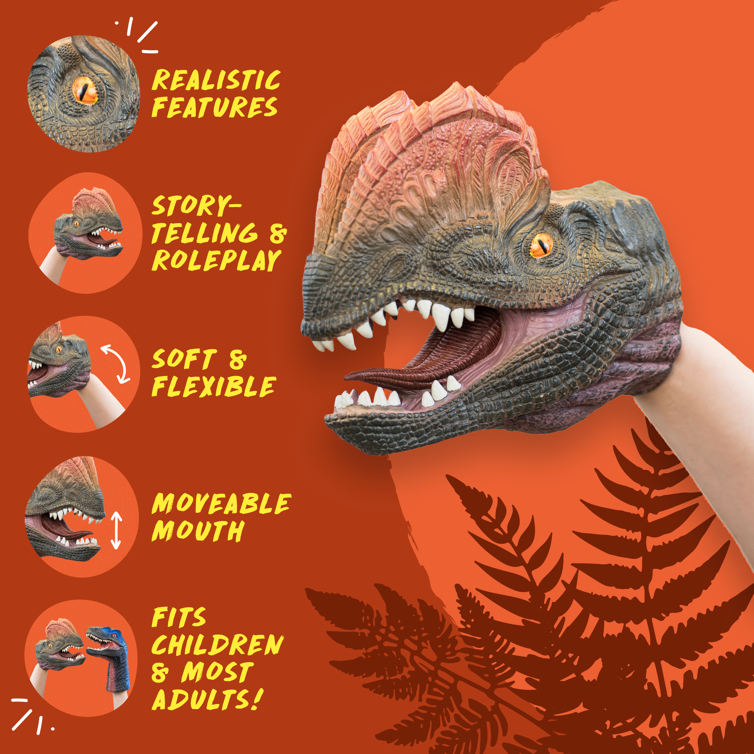 Wild Thingz Hand Puppet - Dilophosaurus
