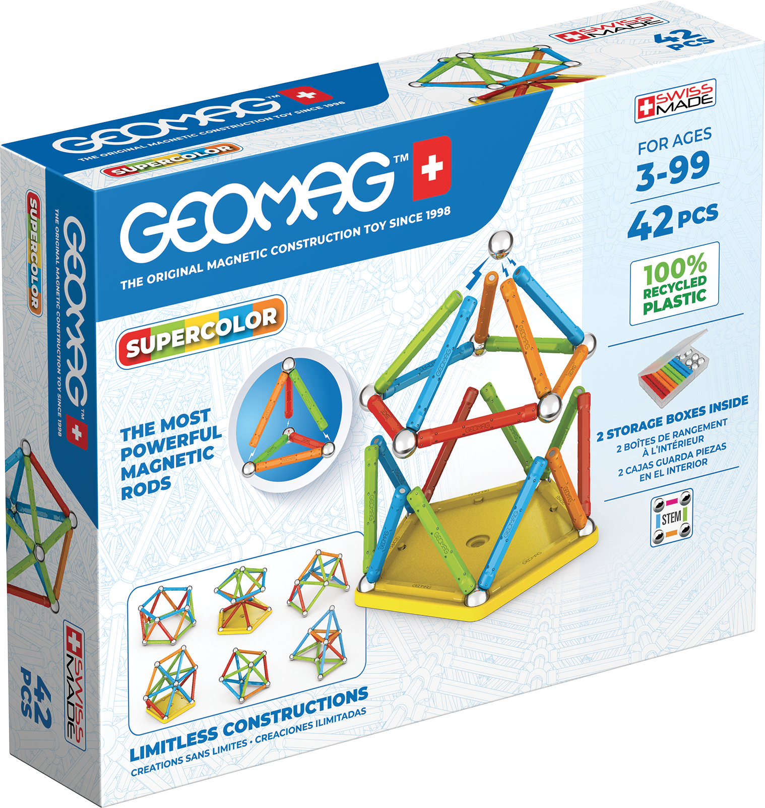 Geomag Supercolor Recycled 42 Pieces Set