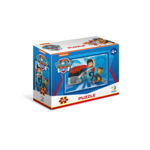 The box for the DODO Paw Patrol The Movie Mini Jigsaw Puzzle, showing the 35-piece puzzle of Ryder and Chase in Adventure City.