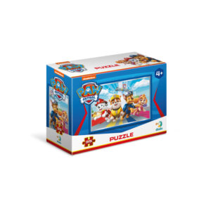 The box for the DODO Paw Patrol Mini Jigsaw Puzzle, showing the 35-piece puzzle of the pups at a pedestrian crossing.