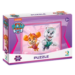 The box for the DODO Paw Patrol 30-piece jigsaw puzzle, featuring a colourful image of the characters Skye and Everest.