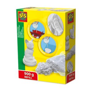 The box for the SES Creative Plaster Moulding Powder Refill, a 900g pack of plaster for casting crafts.
