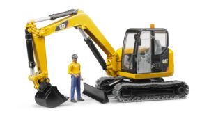 Cat Mini excavator with worker