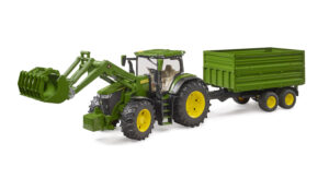 John Deere 7R 350 frontloader and tandemaxle tipping trailer