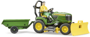 bworld John Deere Lawn tractor with trailer and gardener