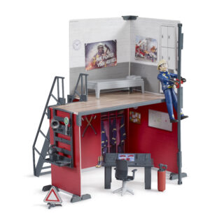 bworld Fire station with fireman