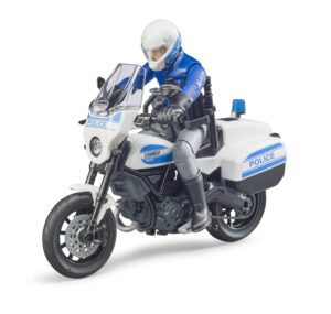 bworld Scrambler Ducati police motorbike and policeman