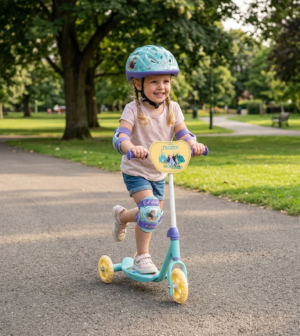 Disney Frozen 3-Wheel Kids Scooter – My First Scooter with Stable Lean-to-Steer Design