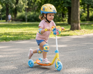 Disney Stitch 3-Wheel Kids Scooter – My First Scooter with Stable Lean-to-Steer Design