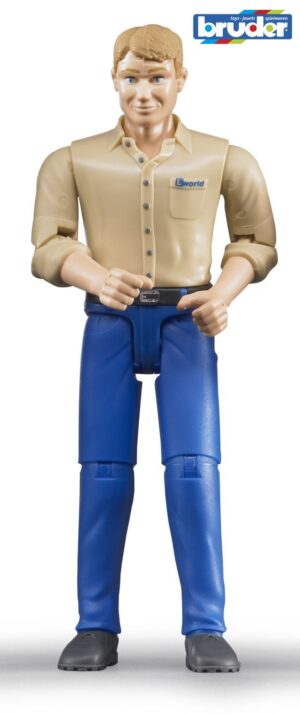 Bruder bworld Man Figure 60006 - Light Skin, Blue Jeans