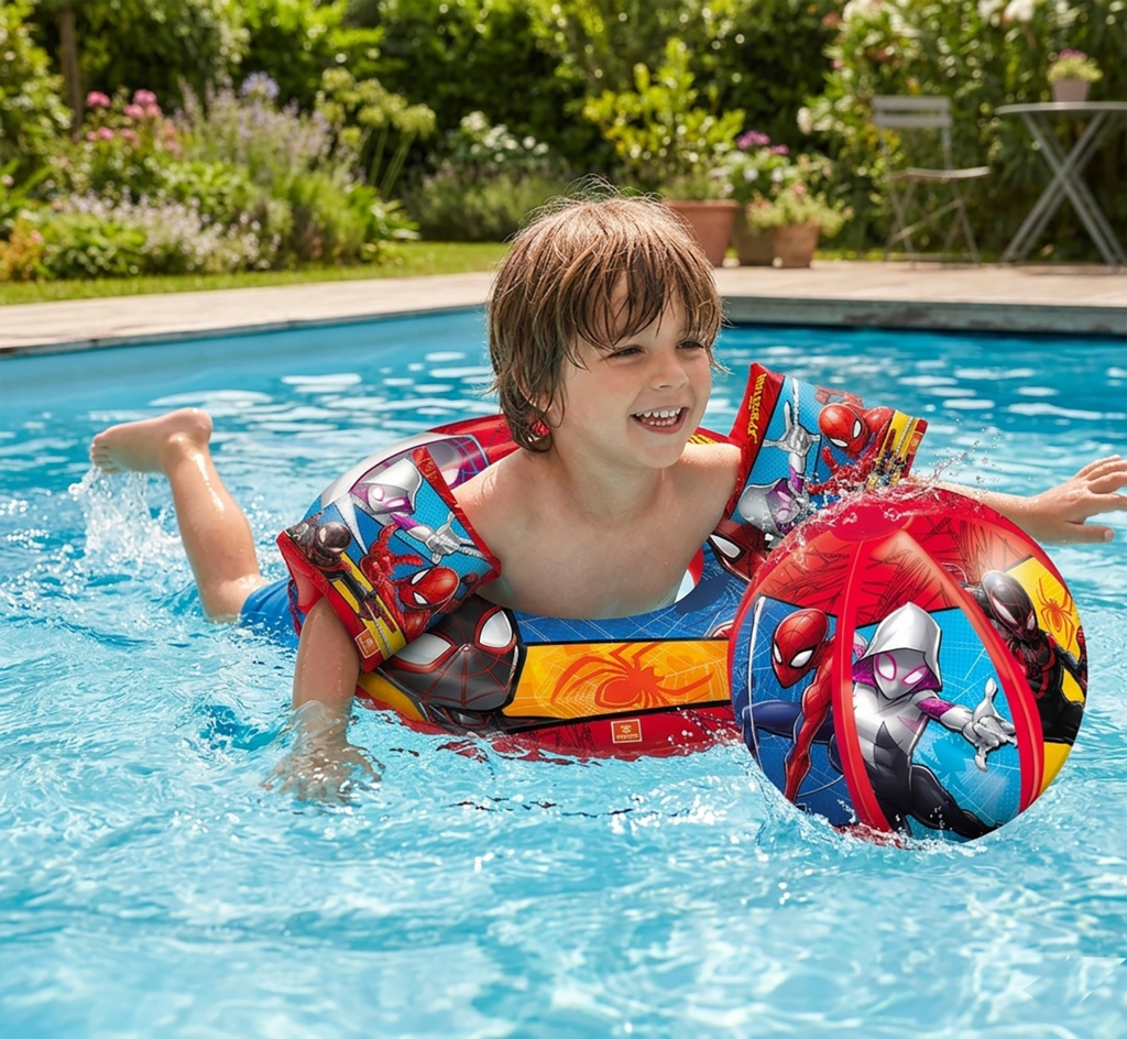 Spider-Man Inflatable Arm Bands, Ring and Ball Bundle - Toytastic