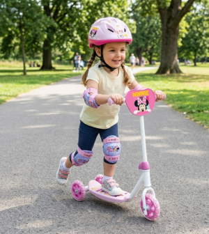 Minnie 3-Wheel Scooter and Helmet